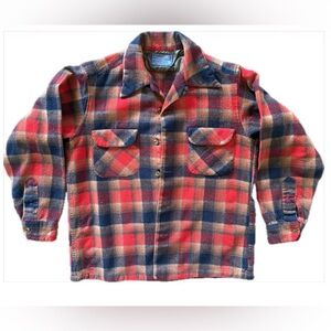Vintage Pendleton Wool Plaid Flannel Board Shirt Medium Gorpcore 70s